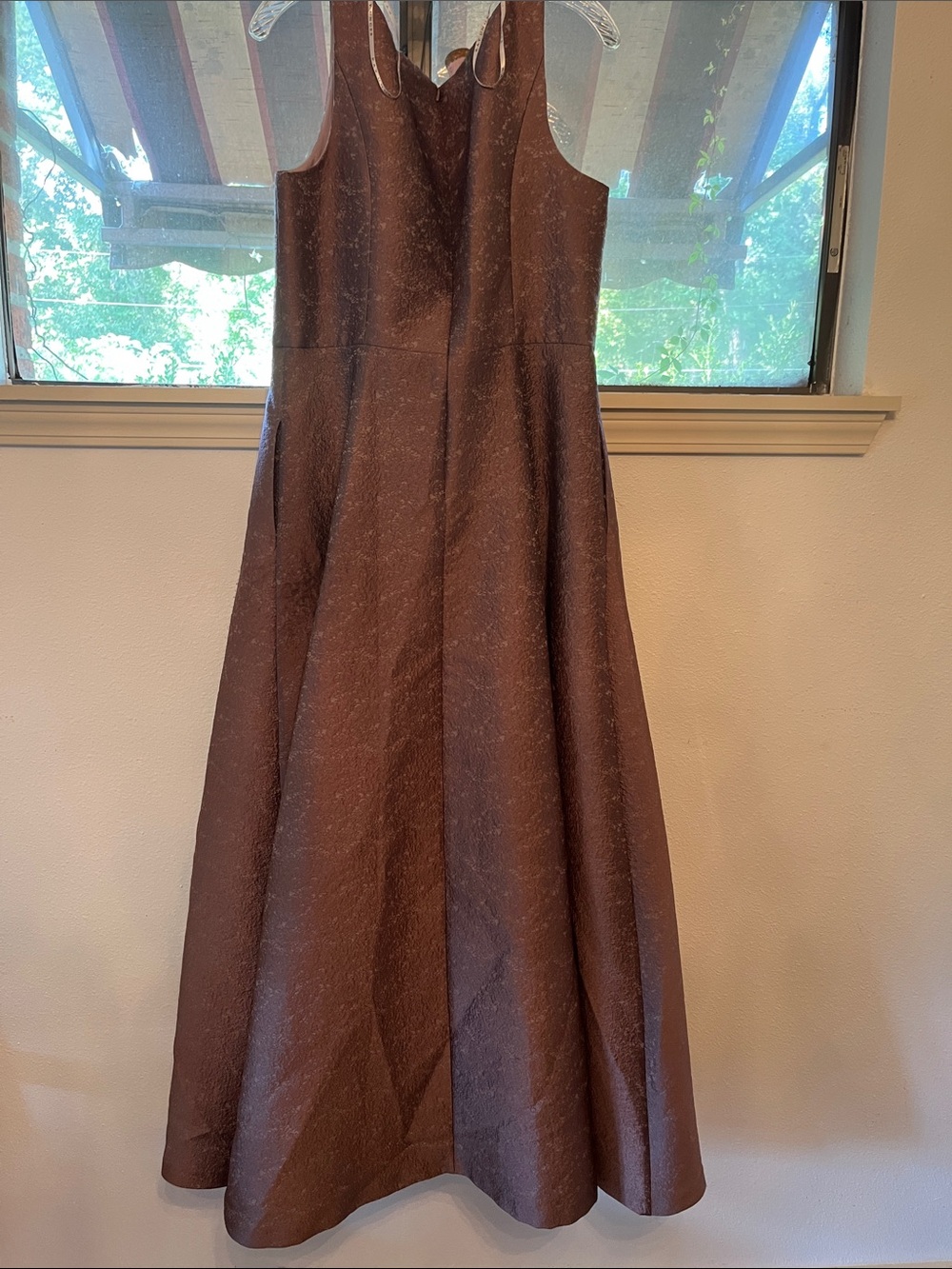 Kay Unger Brown Sleeveless A-Line Maxi Dress